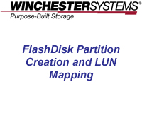 How to video showing the real simple nuts and bolts of setting up and mapping logical units of data storage on FlashDisk RAID Disk Arrays in the real world.