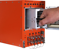 Demonstration of the RR1P lightweight, 3/4 ATR Rugged Canister Disk Array for Airborne, Shipboard and Ground-based Data Recorder applications.